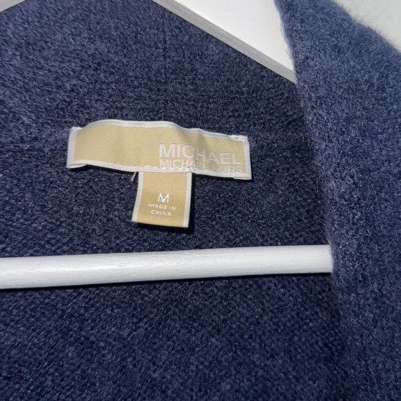 MICHAEL Michael Kors Navy Blue Open Front Long Medium Knit Cardigan Sweater Sz M - Picture 3 of 8